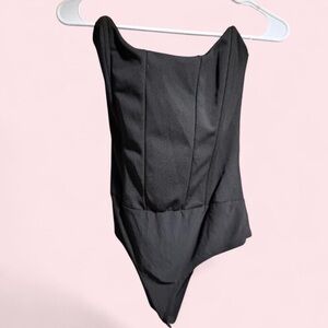 Black Angled Bodysuit